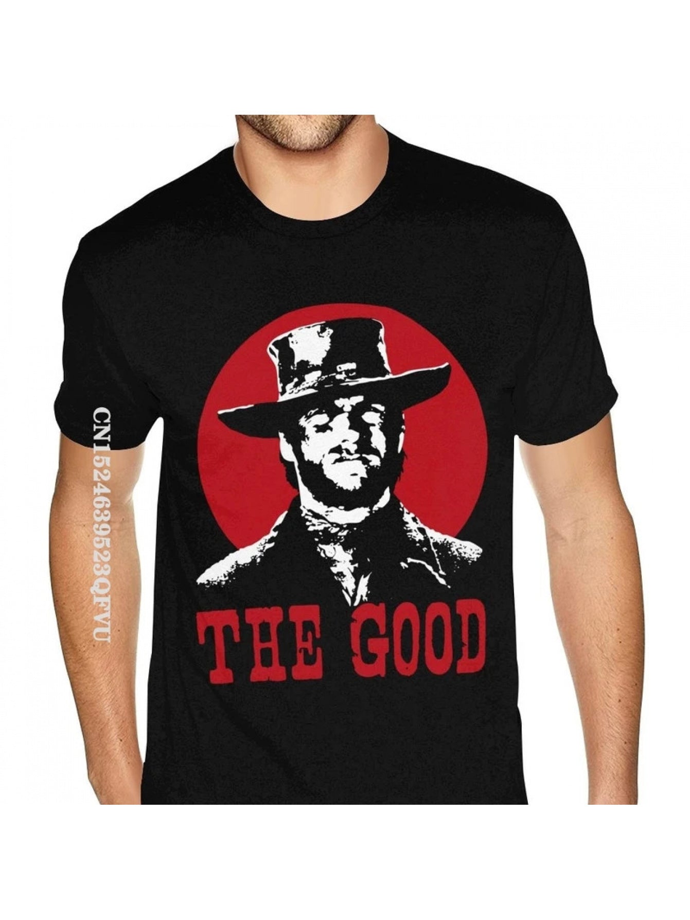 Geometric The Good The Bad And The Ugly Clint Eastwood Tee Shirts Tshirt Man Graphic Black Tees Shirt
