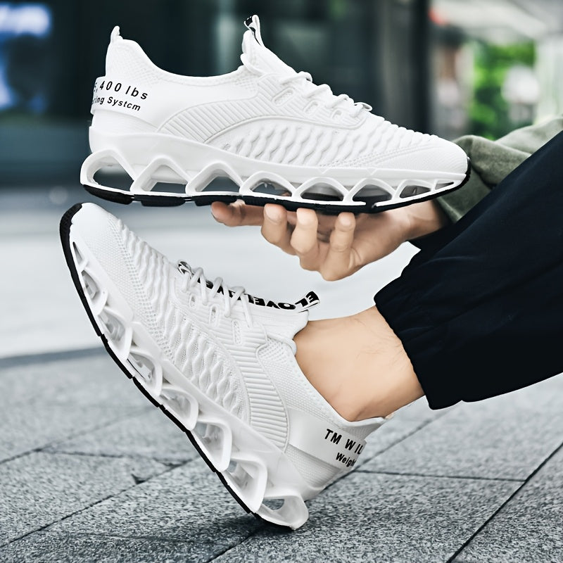 Men's Lightweight Breathable Sports Shoes, Blade Sole Comfortable for Standing Running Shoes, Trendy Multi-functional Sports Leisure Men's Fashion Shoes, Absorbing Cushioning And Low-top Lace-up Design - Durable All-terrain T