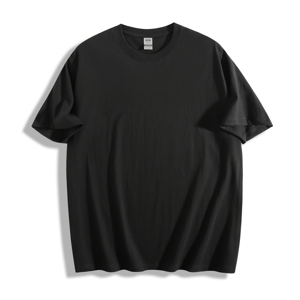 Men'S 180g Pure Cotton Business Casual T - Shirt, Featuring A Bold "Calvin" Print And Badge Design, Round - Neck Short - Sleeves, Versatile For Business, Perfect For Summer Daily Wear, Machine Washable, Suitable For All Seaso