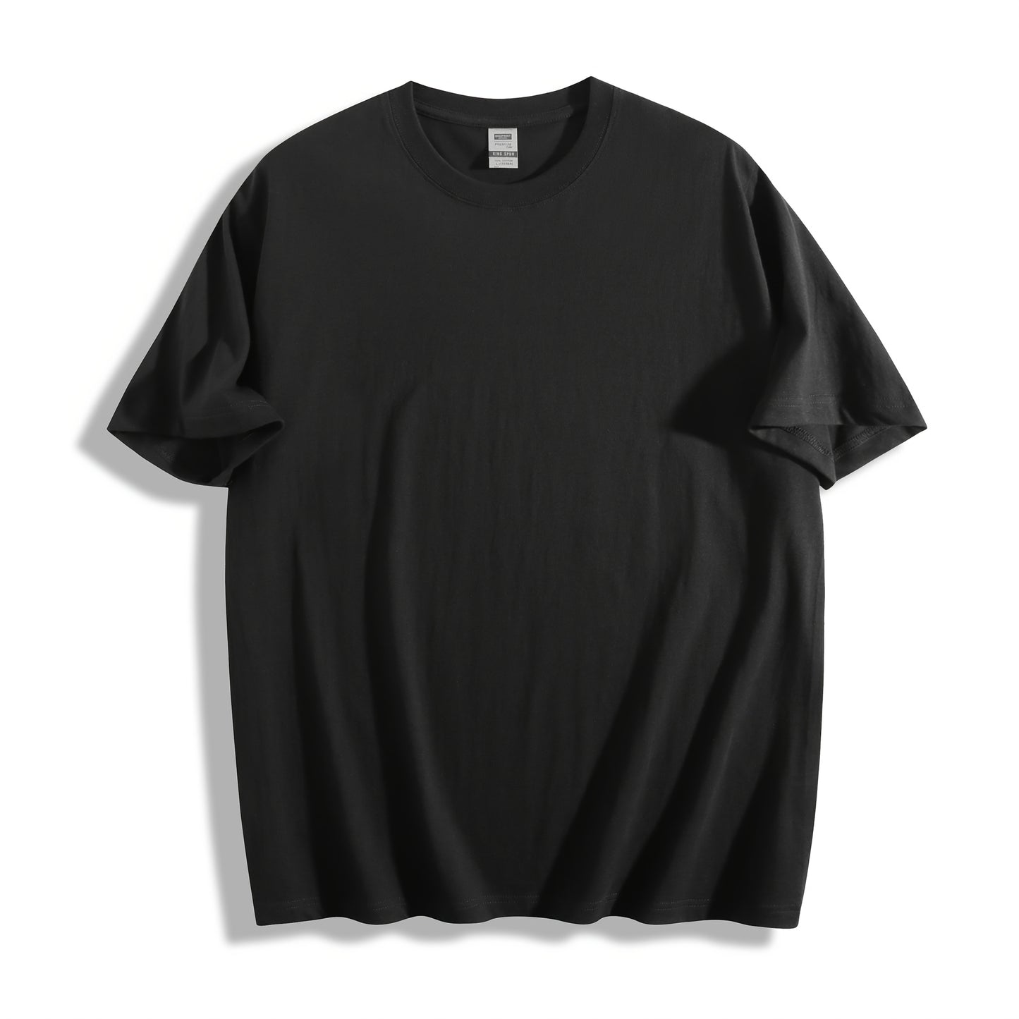 Men'S 180g Pure Cotton Business Casual T - Shirt, Featuring A Bold "Calvin" Print And Badge Design, Round - Neck Short - Sleeves, Versatile For Business, Perfect For Summer Daily Wear, Machine Washable, Suitable For All Seaso