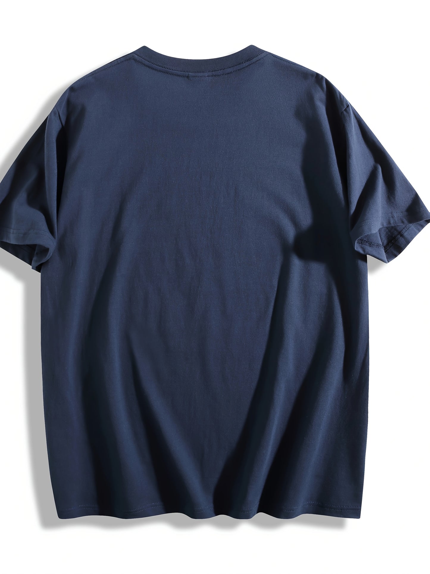 Men'S 180g Pure Cotton Business Casual T - Shirt, Featuring A Bold "Calvin" Print And Badge Design, Round - Neck Short - Sleeves, Versatile For Business, Perfect For Summer Daily Wear, Machine Washable, Suitable For All Seaso