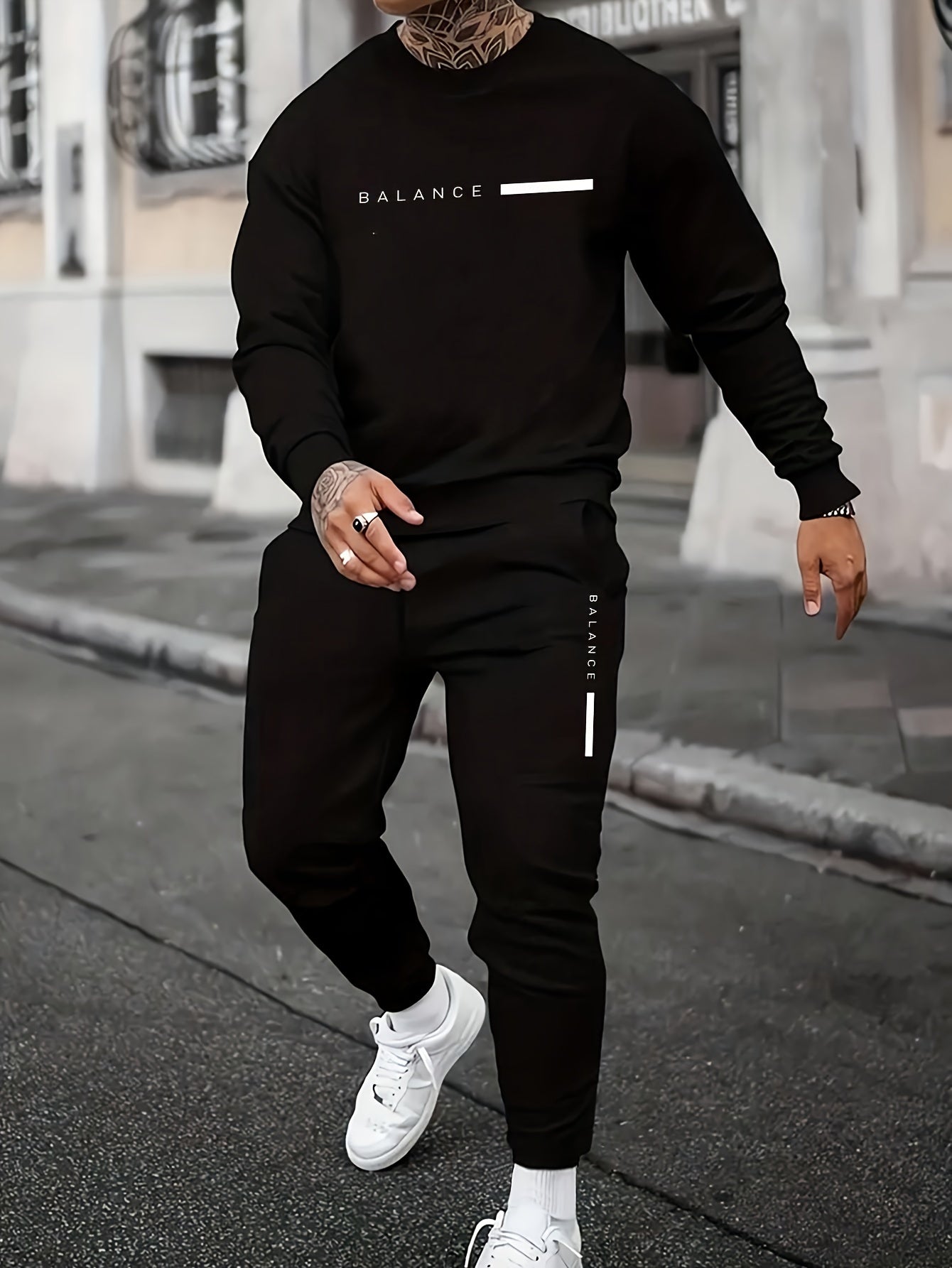 Men's Casual 2pcs Set: Effortless Sophistication Meets Cold-Weather Comfort. Step into the season with this versatile men's autumn/winter set, expertly crafted from a durable cotton-polyester blend that balances comfort, styl