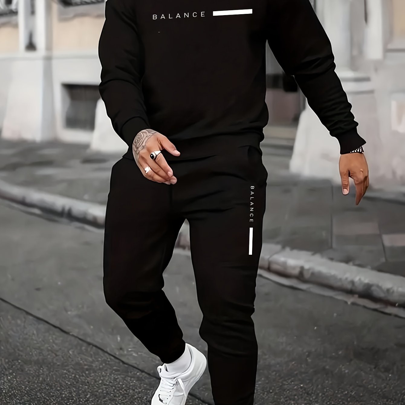 Men's Casual 2pcs Set: Effortless Sophistication Meets Cold-Weather Comfort. Step into the season with this versatile men's autumn/winter set, expertly crafted from a durable cotton-polyester blend that balances comfort, styl