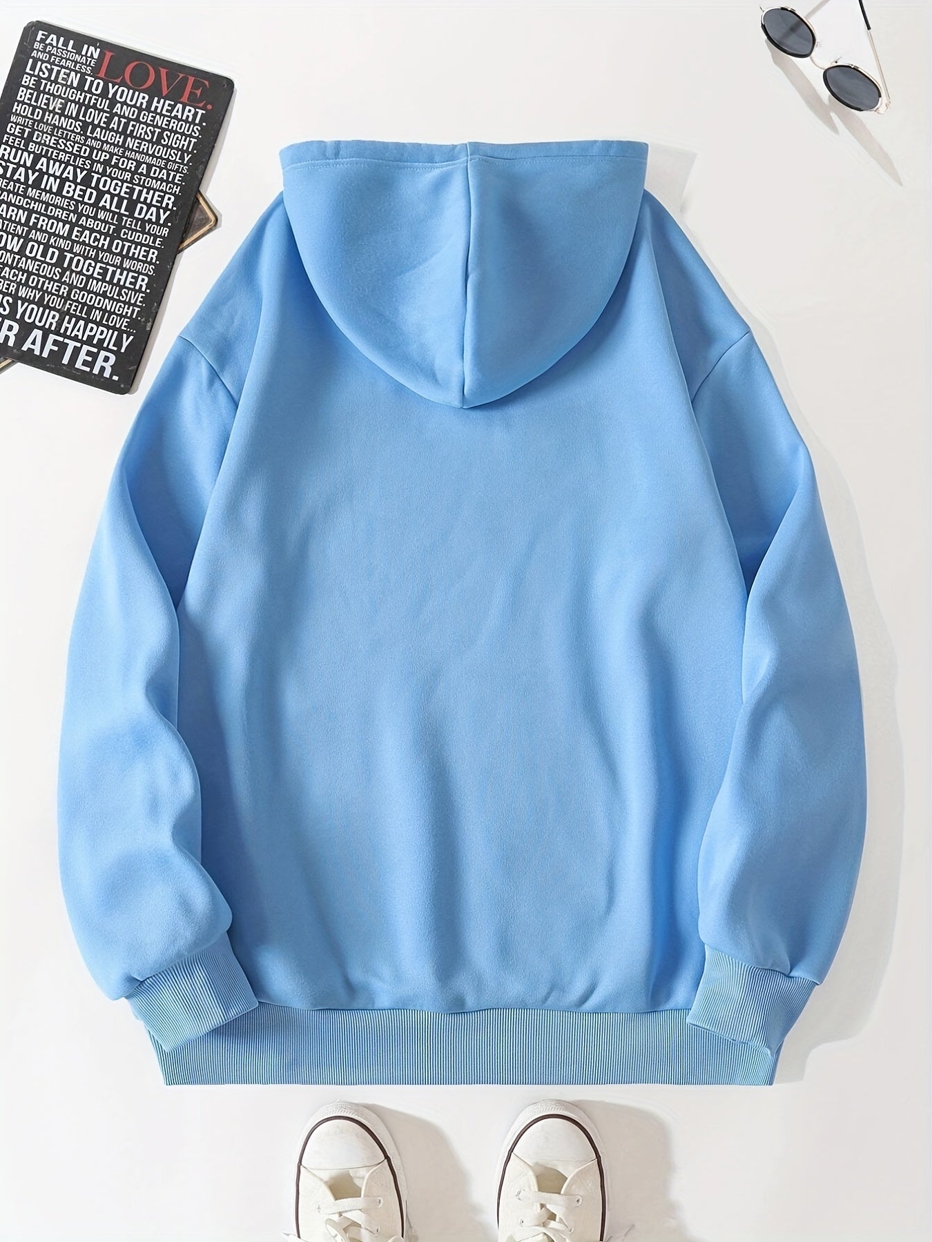 [Cozy Calvin Hoodie] Cozy Polyester Women's "Calvin" Graphic Hoodie | Casual Green Letter Print Pullover with Drawstrings, Long Sleeves, and Front Pocket