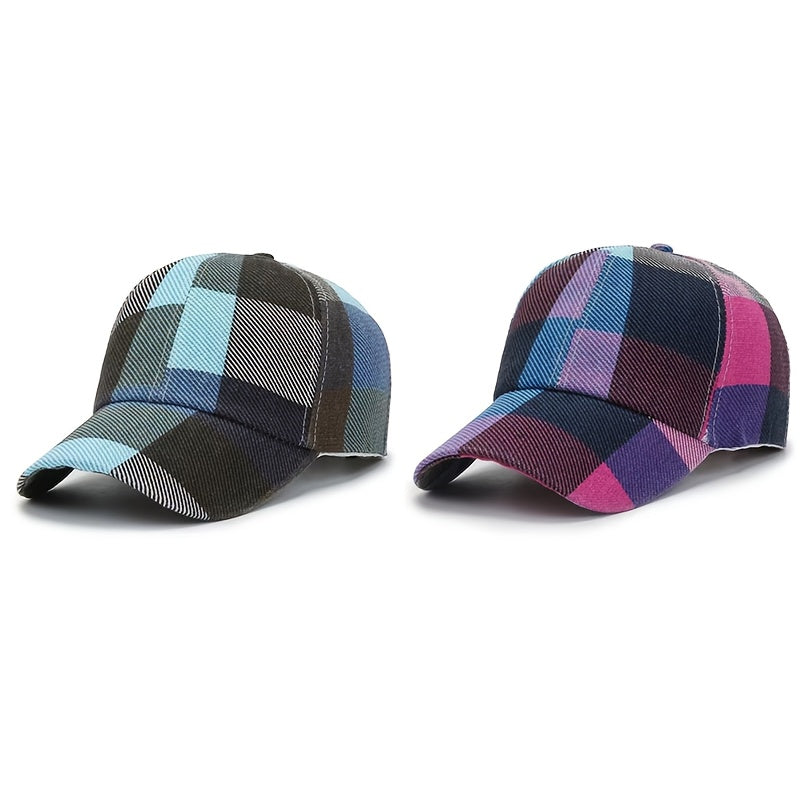 Stylish Large Square Sun Hat for Both Men And Women, Wind-Resistant, Vibrant, Fashionable Yet Casual, Suitable for Outdoor Activities, Breathable, Featuring a Grid Design, Striped And Patterned Baseball Cap, Quick-Drying for