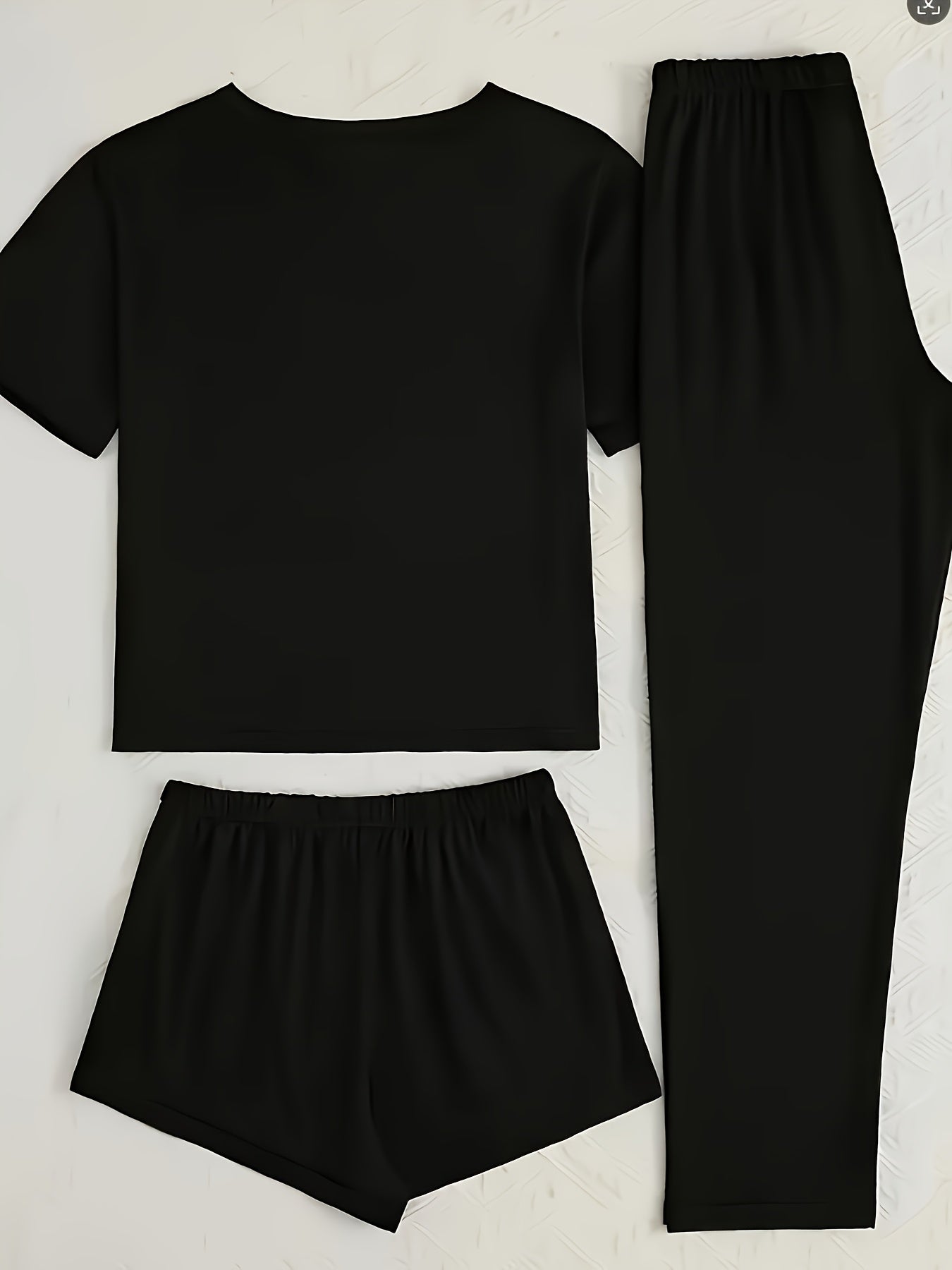 Three-Piece Pajama Set for Women with Calvin Print