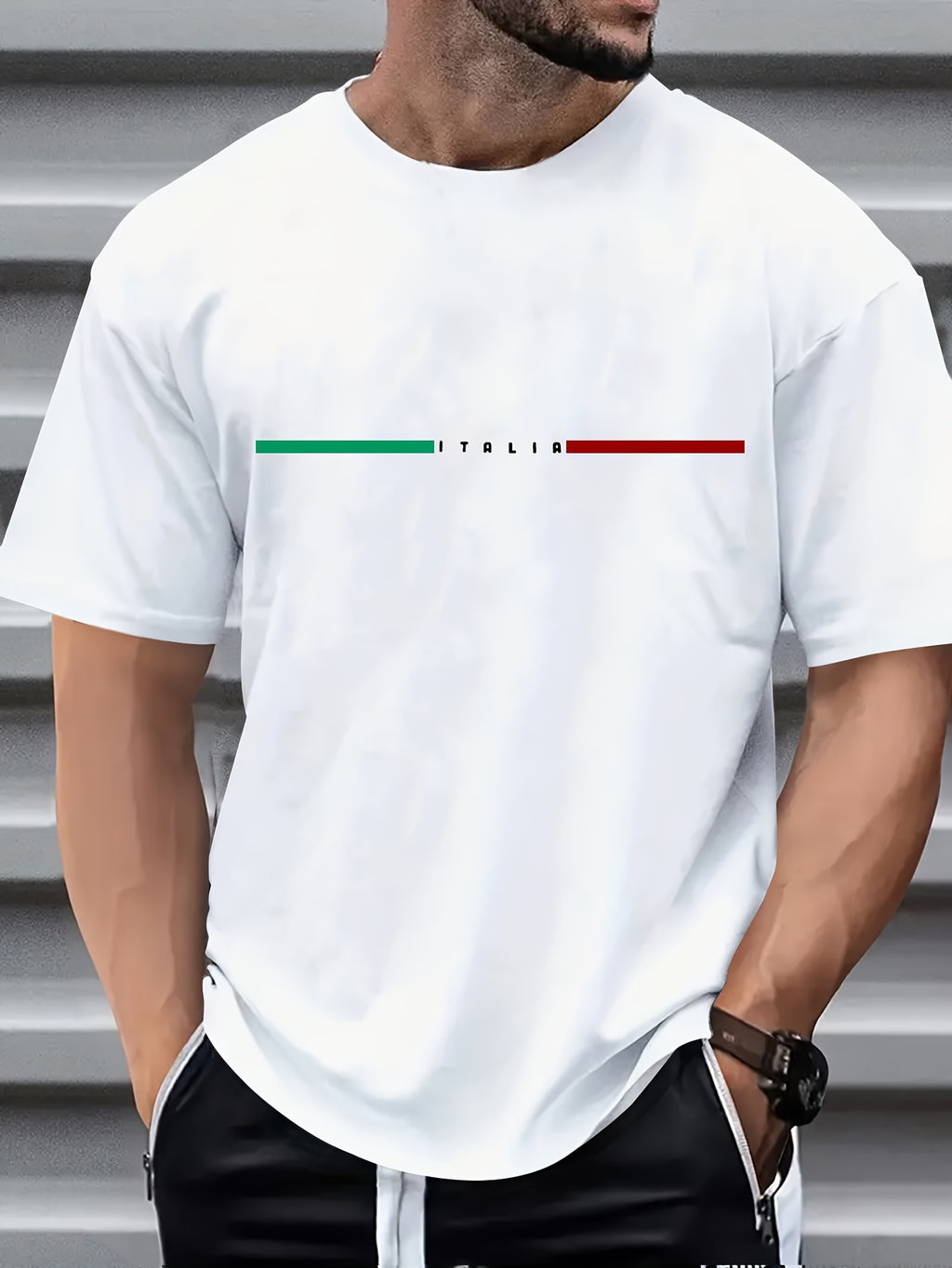 Vibrant Paris Print Short Sleeve Crew Neck T-Shirt - Comfort Fit, Stylish Streetwear, Soft Fabric, Breathable, Moisture-Wicking, Daily Wear Essential for Men - Perfect for Spring and Summer