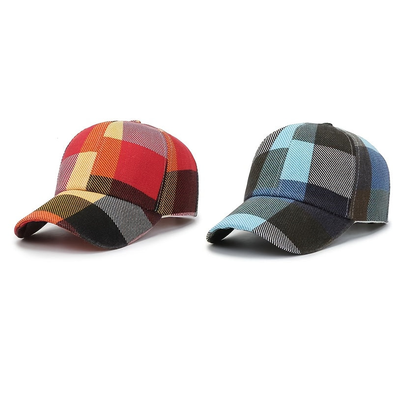 Stylish Large Square Sun Hat for Both Men And Women, Wind-Resistant, Vibrant, Fashionable Yet Casual, Suitable for Outdoor Activities, Breathable, Featuring a Grid Design, Striped And Patterned Baseball Cap, Quick-Drying for