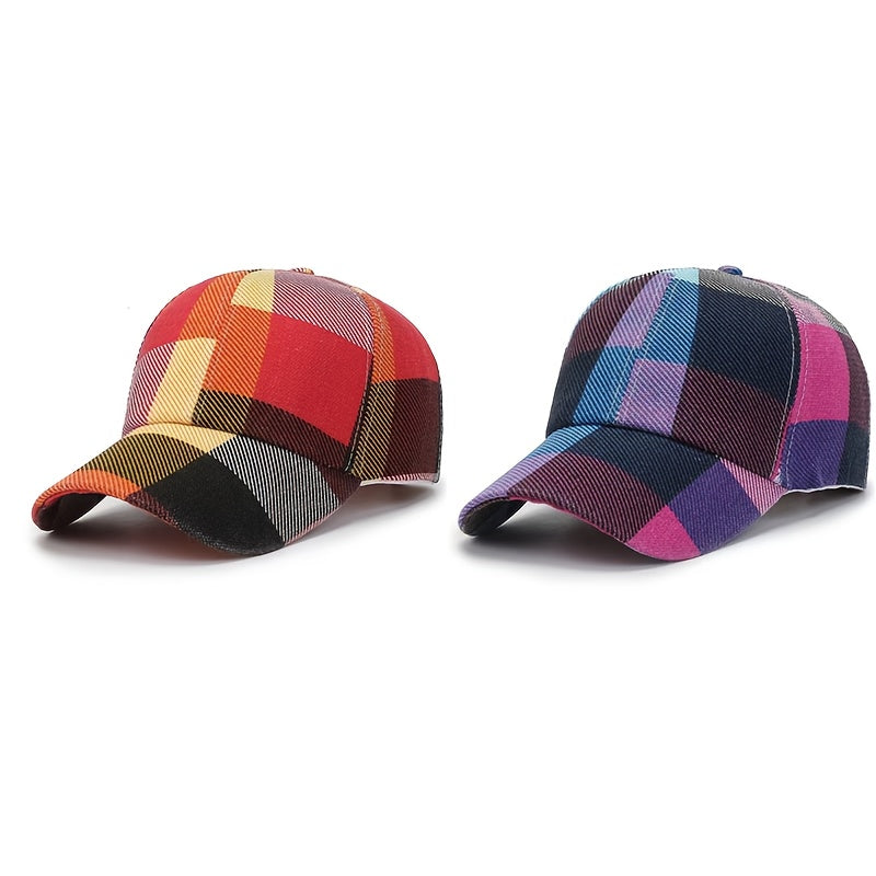 Stylish Large Square Sun Hat for Both Men And Women, Wind-Resistant, Vibrant, Fashionable Yet Casual, Suitable for Outdoor Activities, Breathable, Featuring a Grid Design, Striped And Patterned Baseball Cap, Quick-Drying for