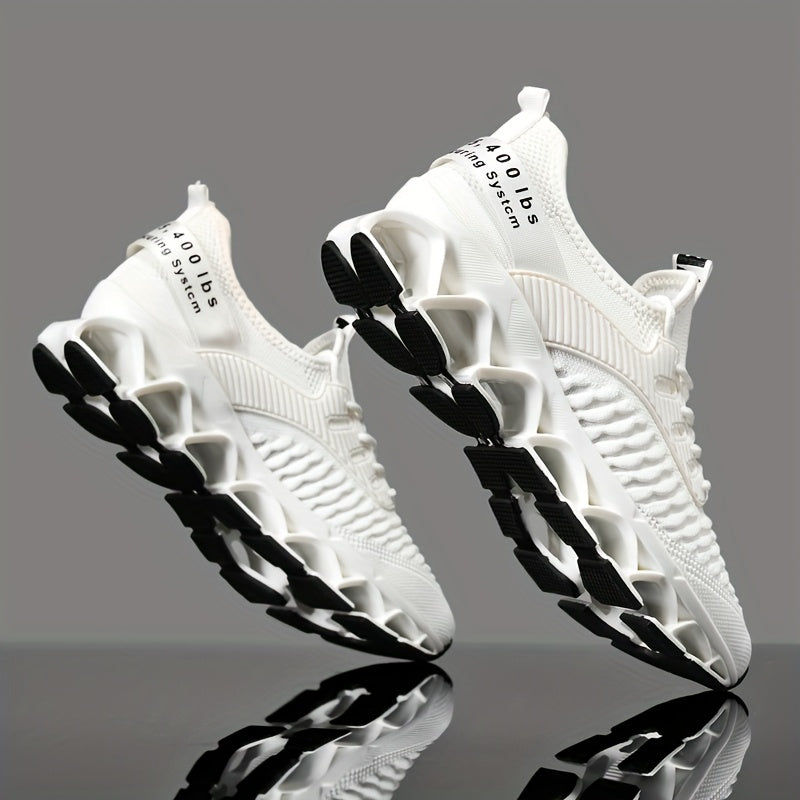 Men's Lightweight Breathable Sports Shoes, Blade Sole Comfortable for Standing Running Shoes, Trendy Multi-functional Sports Leisure Men's Fashion Shoes, Absorbing Cushioning And Low-top Lace-up Design - Durable All-terrain T